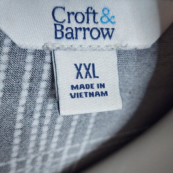 Croft & Barrow Top Womens Size XXL Black White Plaid Look 3/4 Sleeve Pullover - Picture 5 of 7